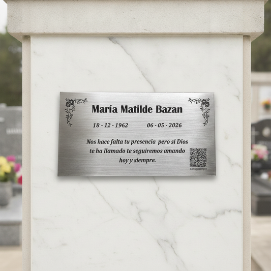 Placa Recordatoria con QR Conmigo Siempre