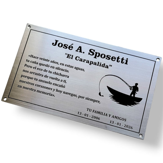 Placa Recordatoria Acero Inox.
