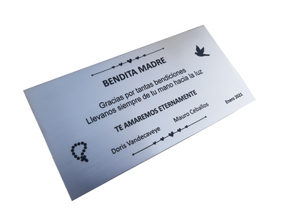 Placa cementerio 15x25 Cm Acero Inoxidable