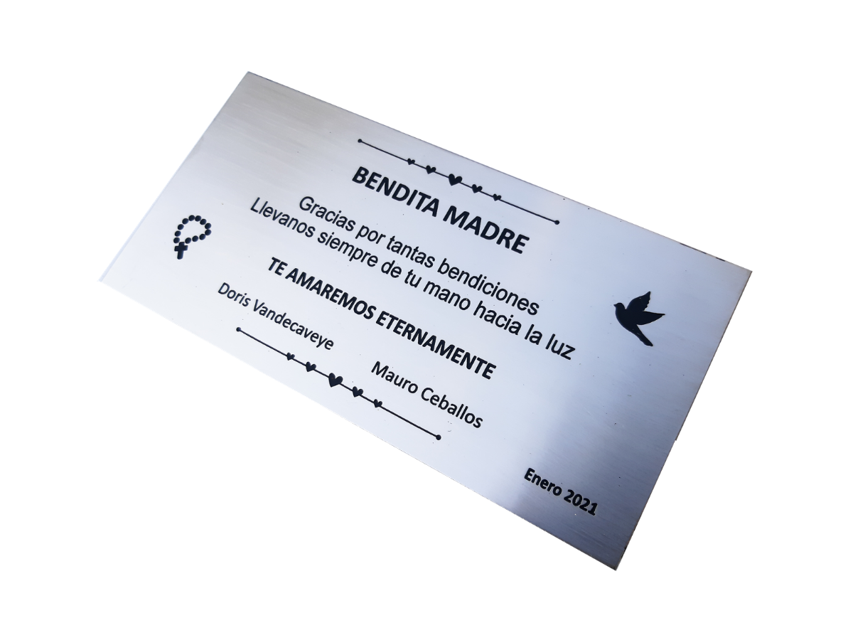 Placa cementerio 15x25 Cm Acero Inoxidable