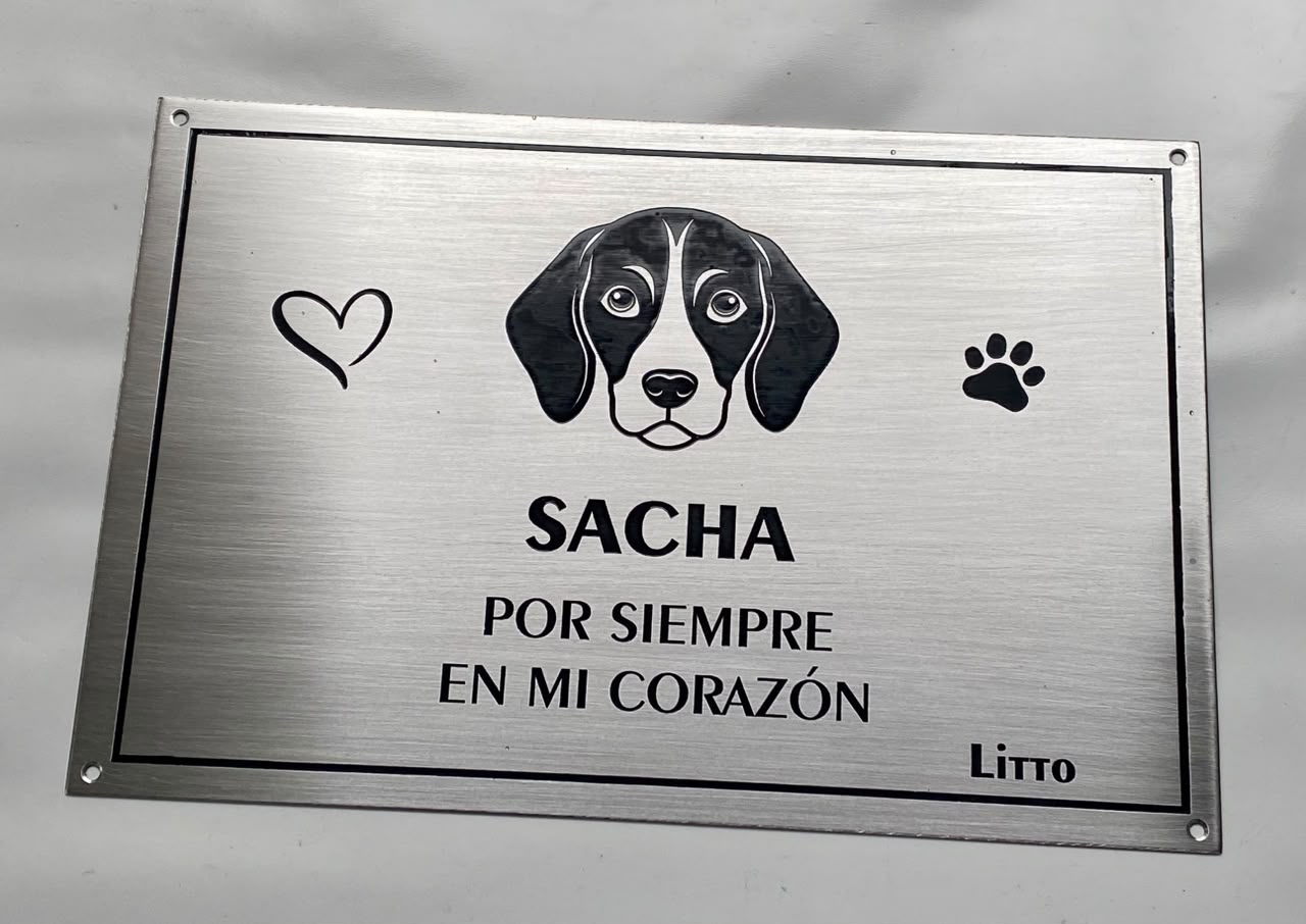 Placa recordatoria para mascota