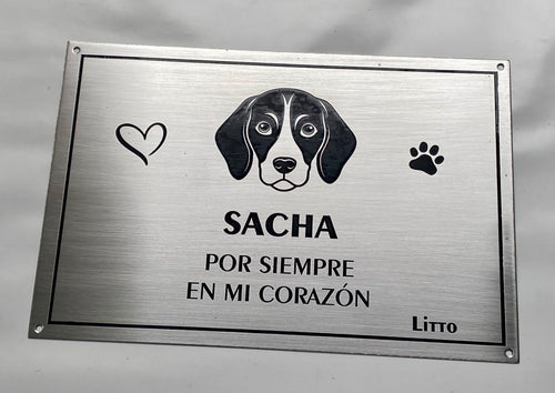 Placa recordatoria para mascota